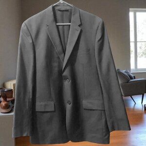 Perry Ellis Black Pinstripe Suit Jacket 42R